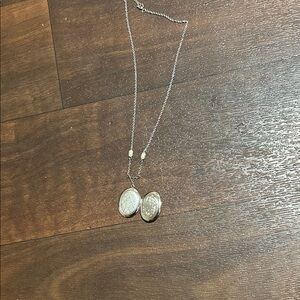 Chic Silver Double Pendant Necklace